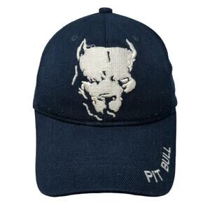 Pitbull Strapback Baseball Cap Blue One Size =Embroidered Big Bear Headwear